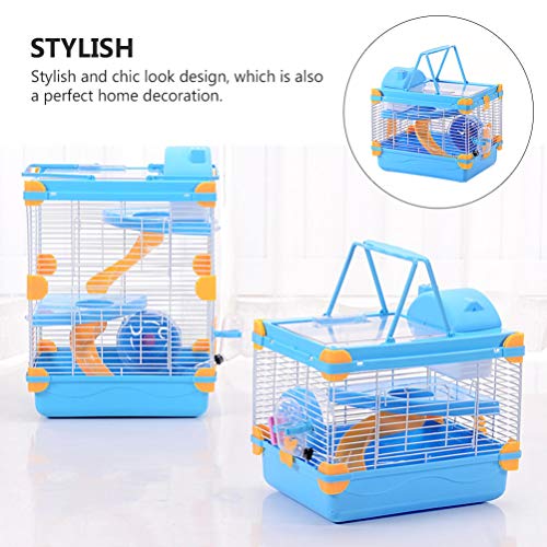 POPETPOP 2 Tier Portable Travel Cage for Small Animals Dwarf Hams...