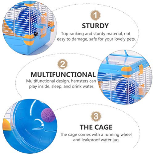 POPETPOP 2 Tier Portable Travel Cage for Small Animals Dwarf Hams...