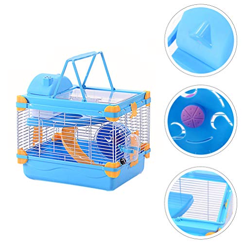 POPETPOP 2 Tier Portable Travel Cage for Small Animals Dwarf Hams...