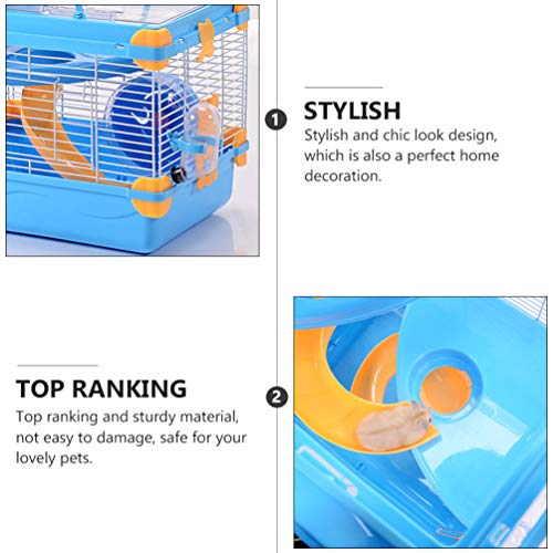 POPETPOP 2 Tier Portable Travel Cage for Small Animals Dwarf Hams...