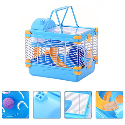 POPETPOP 2 Tier Portable Travel Cage for Small Animals Dwarf Hams...
