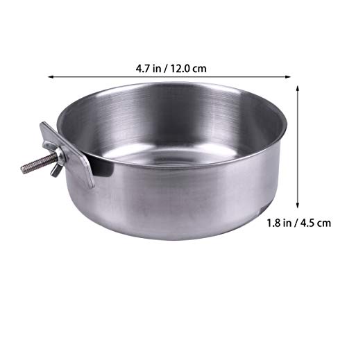 POPETPOP 2pack Parrot Feeding Cups Birds Food Dish Stainless Stee...