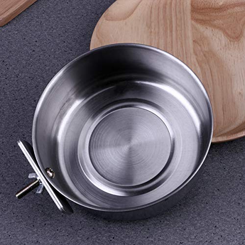 POPETPOP 2pack Parrot Feeding Cups Birds Food Dish Stainless Stee...