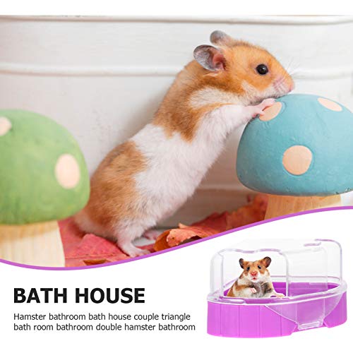 POPETPOP 2pcs Pet Hamster Bath House with Shovel Plastic Clear Ch...