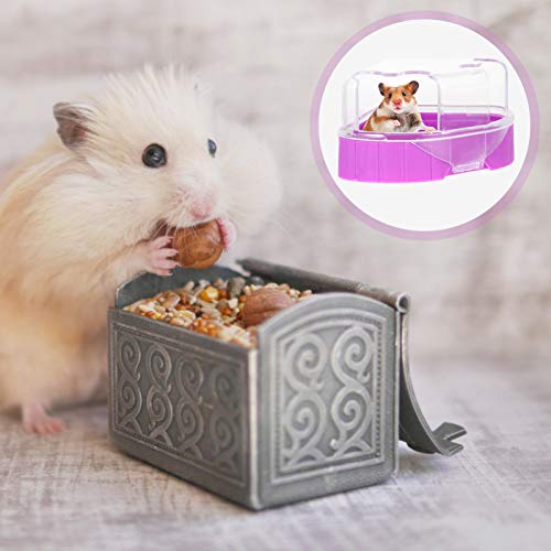 POPETPOP 2pcs Pet Hamster Bath House with Shovel Plastic Clear Ch...