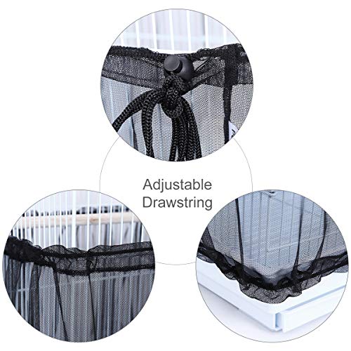 POPETPOP Bird Cage Cover Seed Catcher Birdcage Nylon Mesh Net Cov...