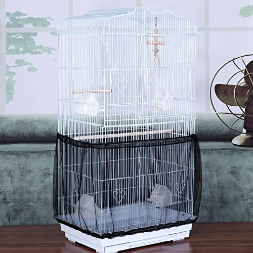 POPETPOP Bird Cage Cover Seed Catcher Birdcage Nylon Mesh Net Cov...