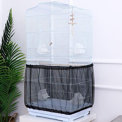 POPETPOP Bird Cage Cover Seed Catcher Birdcage Nylon Mesh Net Cov...