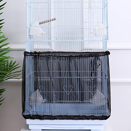 POPETPOP Bird Cage Cover Seed Catcher Birdcage Nylon Mesh Net Cov...