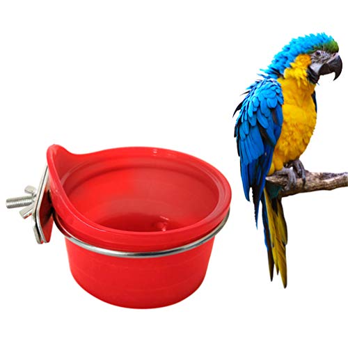 POPETPOP Bird Feed Cups for Cage-Pet Food & Water Bird Cup with C...