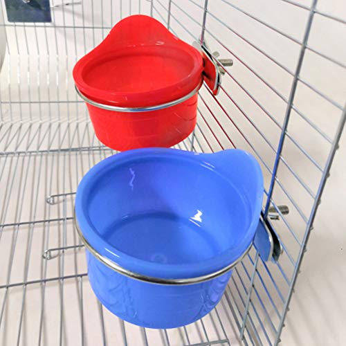 POPETPOP Bird Feed Cups for Cage-Pet Food & Water Bird Cup with C...