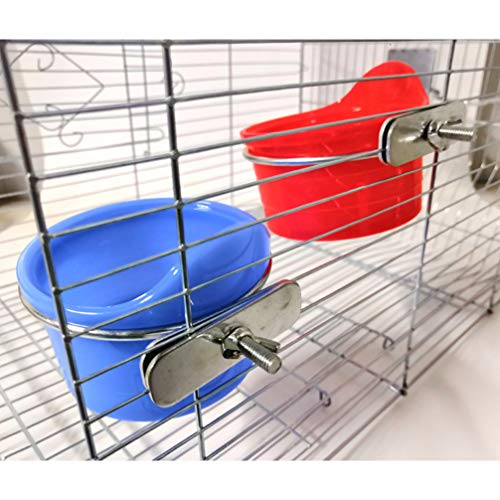 POPETPOP Bird Feed Cups for Cage-Pet Food & Water Bird Cup with C...