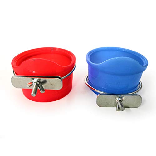 POPETPOP Bird Feed Cups for Cage-Pet Food & Water Bird Cup with C...