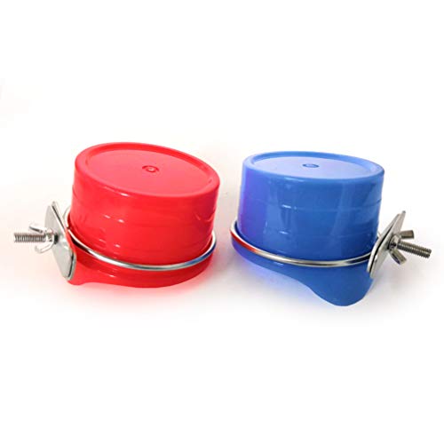 POPETPOP Bird Feed Cups for Cage-Pet Food & Water Bird Cup with C...