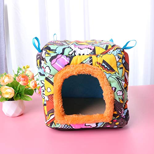 POPETPOP Bird Snuggle Hut Nest - Winter Warm Plush Birds Nest Hou...