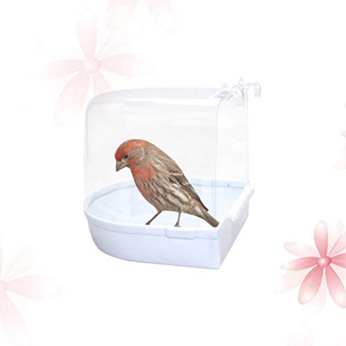 POPETPOP Caged Bird Bath Hanging Bathtub Bath Box Bowl cage Bird ...
