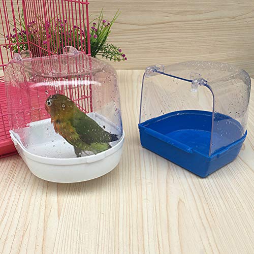 POPETPOP Caged Bird Bath Hanging Bathtub Bath Box Bowl cage Bird ...