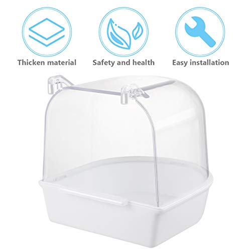 POPETPOP Caged Bird Bath Multi Cage Bird Bath Covered for Small B...