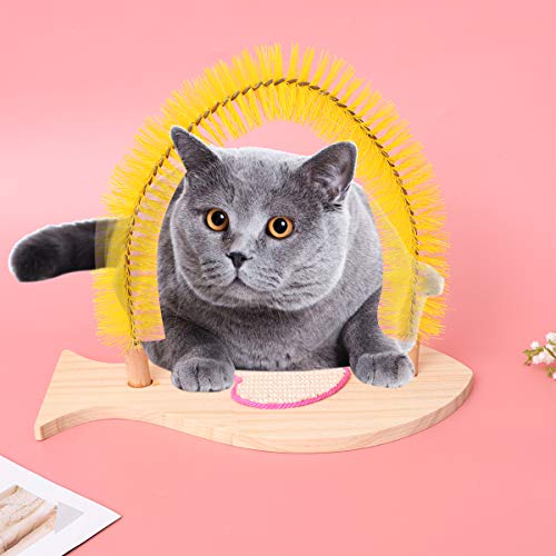 POPETPOP Cat Grooming Arch Toy Pet Cat Arch Self Groomer Massager...