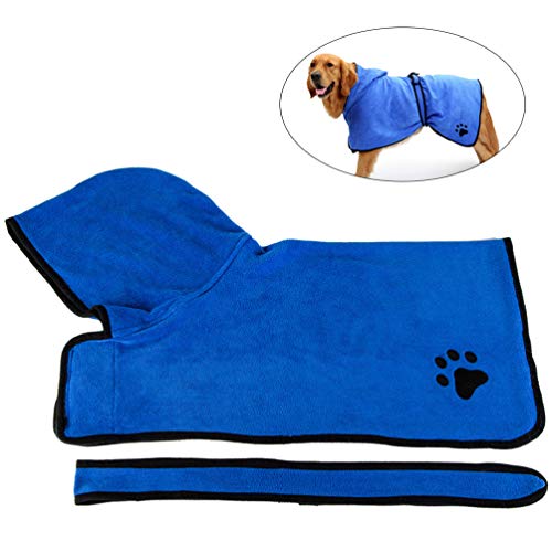POPETPOP Dog Bathrobe Towel Pet Pajamas - Microfiber Dog Drying T...