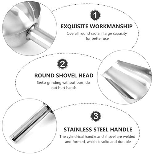 POPETPOP Dog Food Scoop Stainless Steel Pet Food Shovel Practical...