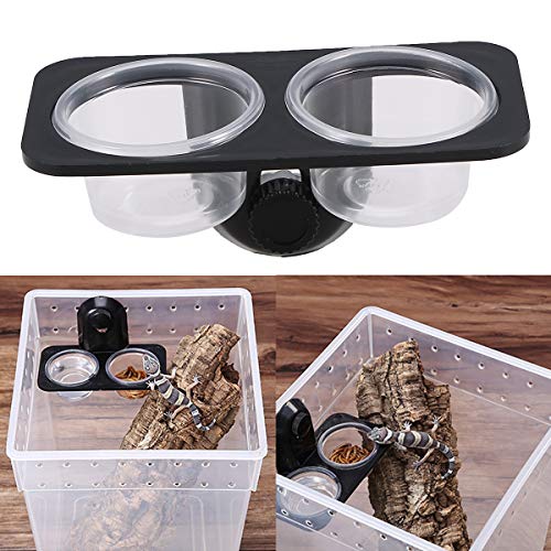 POPETPOP Gecko Feeder Ledge-Small Gecko Food Cups Reptile Feeder ...
