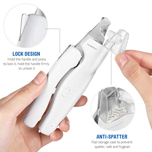 POPETPOP LED Dog Nail Clippers - Rechargeable Pet Nail Trimmer wi...