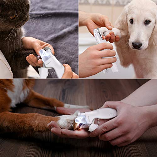 POPETPOP LED Dog Nail Clippers - Rechargeable Pet Nail Trimmer wi...