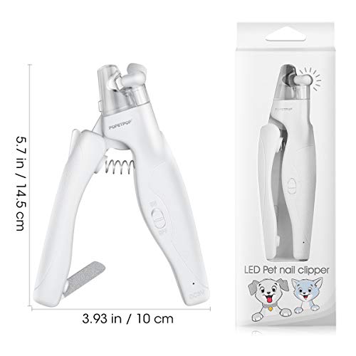 POPETPOP LED Dog Nail Clippers - Rechargeable Pet Nail Trimmer wi...