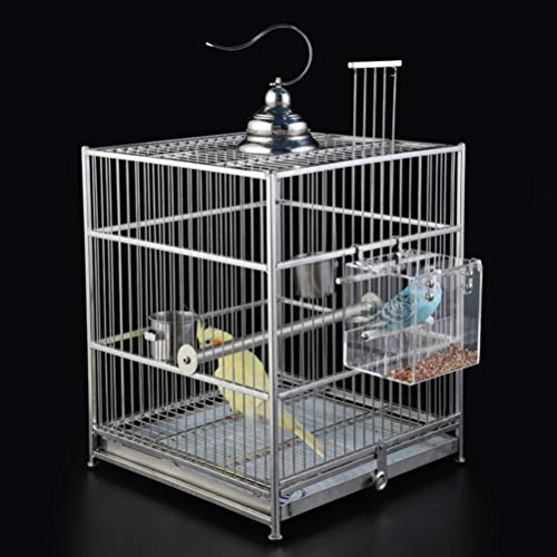 POPETPOP No Mess Bird Feeder for Cage with Hooks - Foraging Syste...