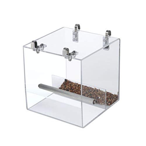 POPETPOP No Mess Bird Feeder for Cage with Hooks - Foraging Syste...