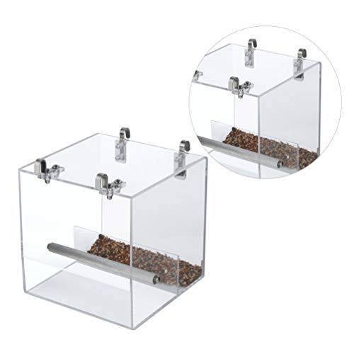 POPETPOP No Mess Bird Feeder for Cage with Hooks - Foraging Syste...