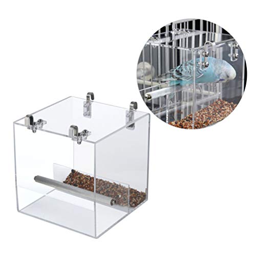 POPETPOP No Mess Bird Feeder for Cage with Hooks - Foraging Syste...