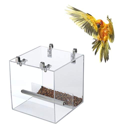 POPETPOP No Mess Bird Feeder for Cage with Hooks - Foraging Syste...