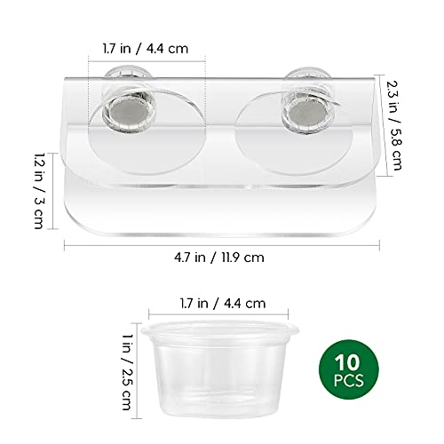 POPETPOP Reptile Feeding Cups-Gecko Feeder Cups Suction Cup Bowls...