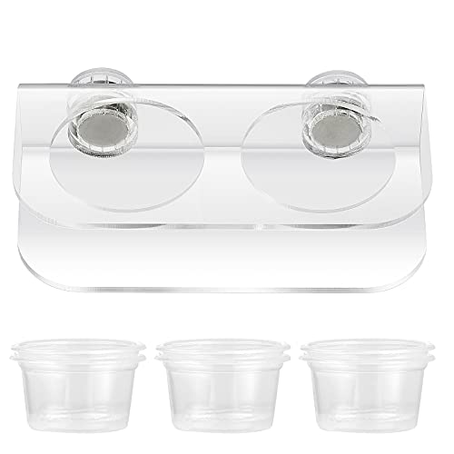 POPETPOP Reptile Feeding Cups-Gecko Feeder Cups Suction Cup Bowls...