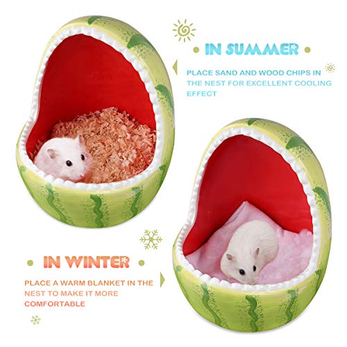 POPETPOP Small Animal House Ceramic Hamster Hideout Small Animal ...