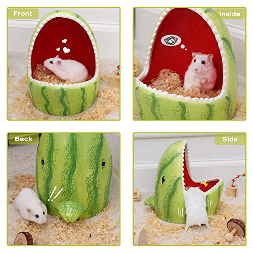 POPETPOP Small Animal House Ceramic Hamster Hideout Small Animal ...