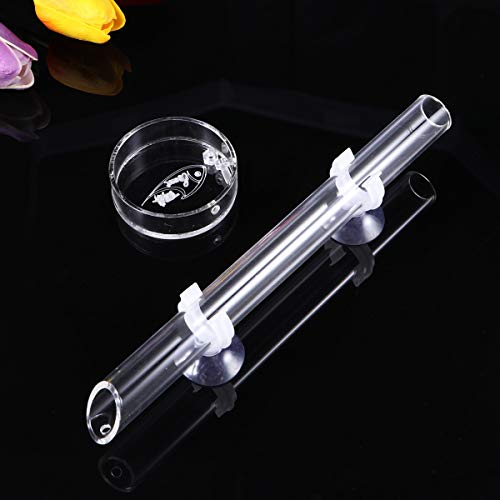 POPETPOP Solid Clear Acrylic Assembled Shrimp Feeder Tube Tray fo...