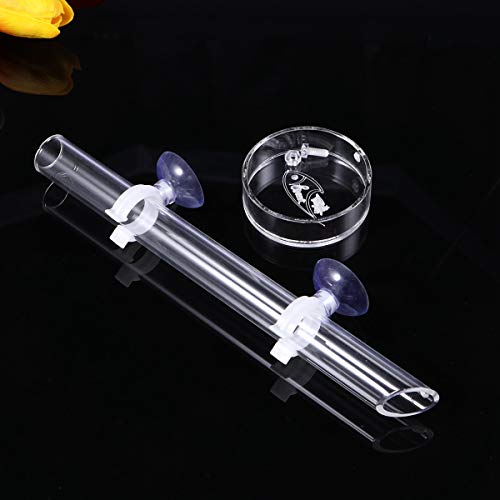 POPETPOP Solid Clear Acrylic Assembled Shrimp Feeder Tube Tray fo...