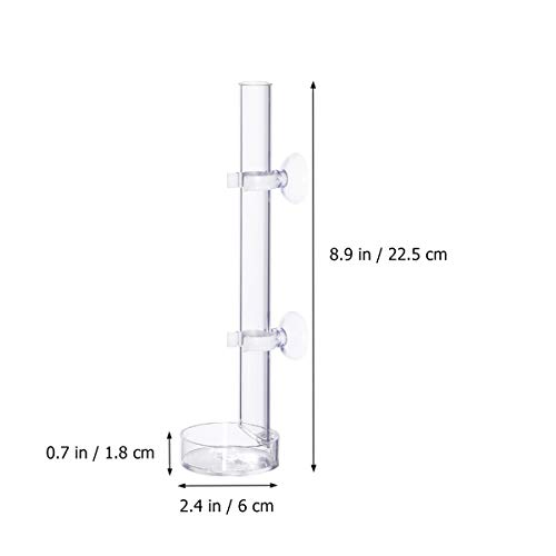 POPETPOP Solid Clear Acrylic Assembled Shrimp Feeder Tube Tray fo...
