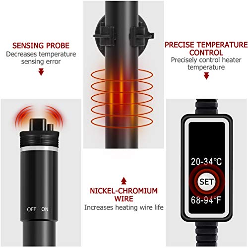 POPETPOP Upgraded 400W Aquarium Heater - Submersible Titanium Fi...