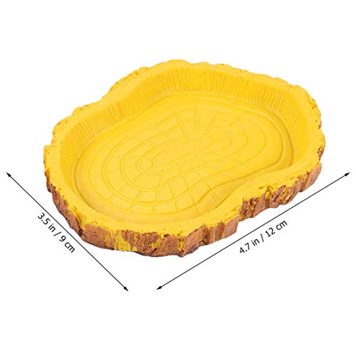 POPETPOP Water and Food Dish for Reptiles-Resin Simulated Bowl fo...