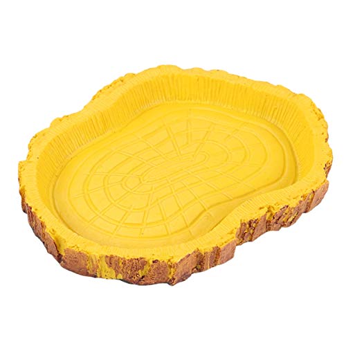 POPETPOP Water and Food Dish for Reptiles-Resin Simulated Bowl fo...