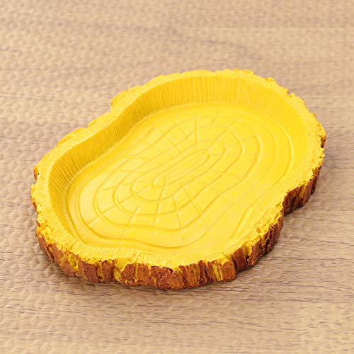 POPETPOP Water and Food Dish for Reptiles-Resin Simulated Bowl fo...