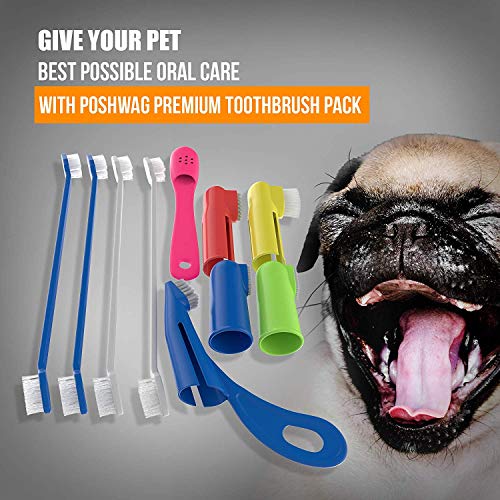 PoshWag Dog Tooth Brush Dog Set Kit Remove Plaque & Brighten You...