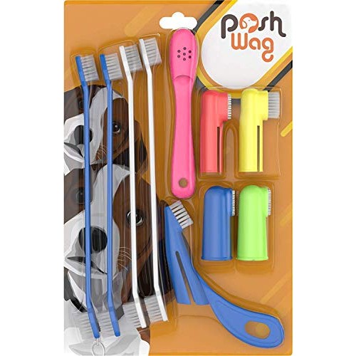 PoshWag Dog Tooth Brush Dog Set Kit Remove Plaque & Brighten You...