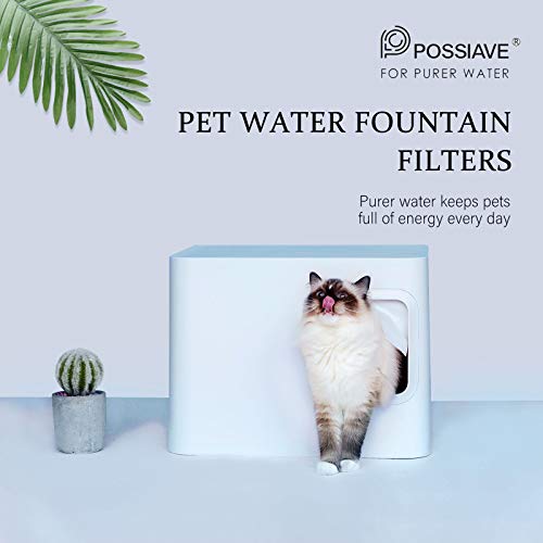 Possiave Pet Fountain Filters, 16 Pack Cat Water Fountain Filters...