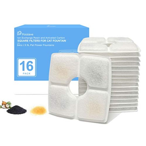 Possiave Pet Fountain Filters, 16 Pack Cat Water Fountain Filters...