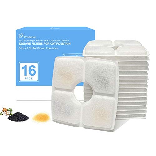 Possiave Pet Fountain Filters, 16 Pack Cat Water Fountain Filters...